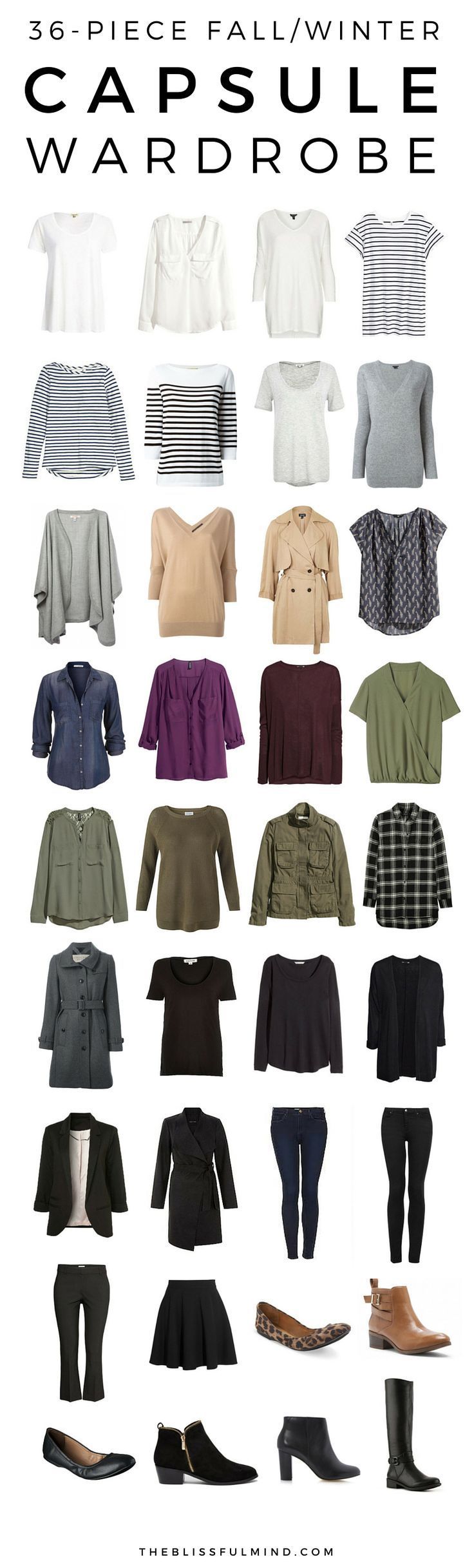 36-Piece Fall Winter Capsule Wardrobe