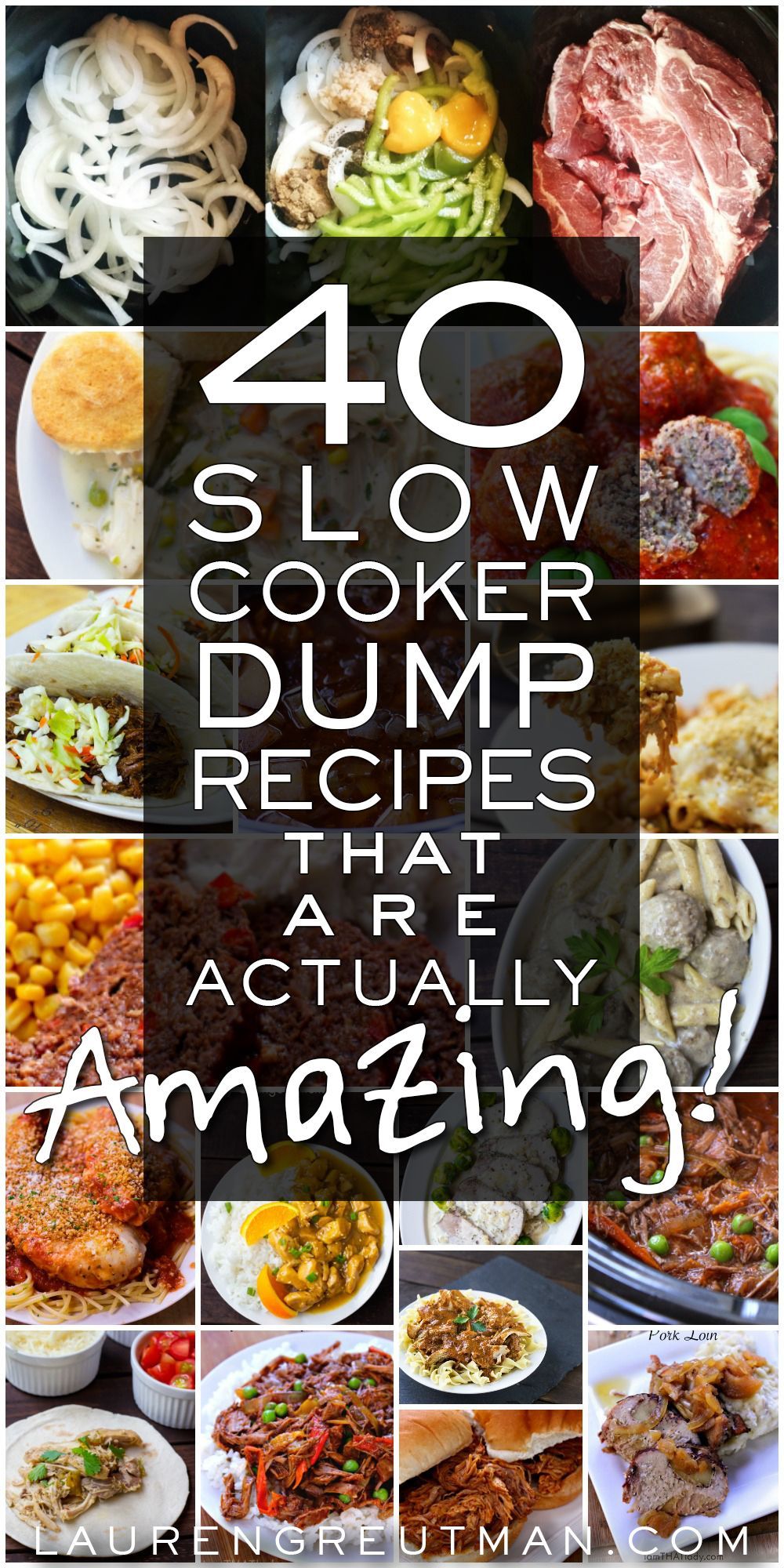 40 Slow Cooker Dump recipes that are actually fantastic! Organized by type of meat! via @iatllauren