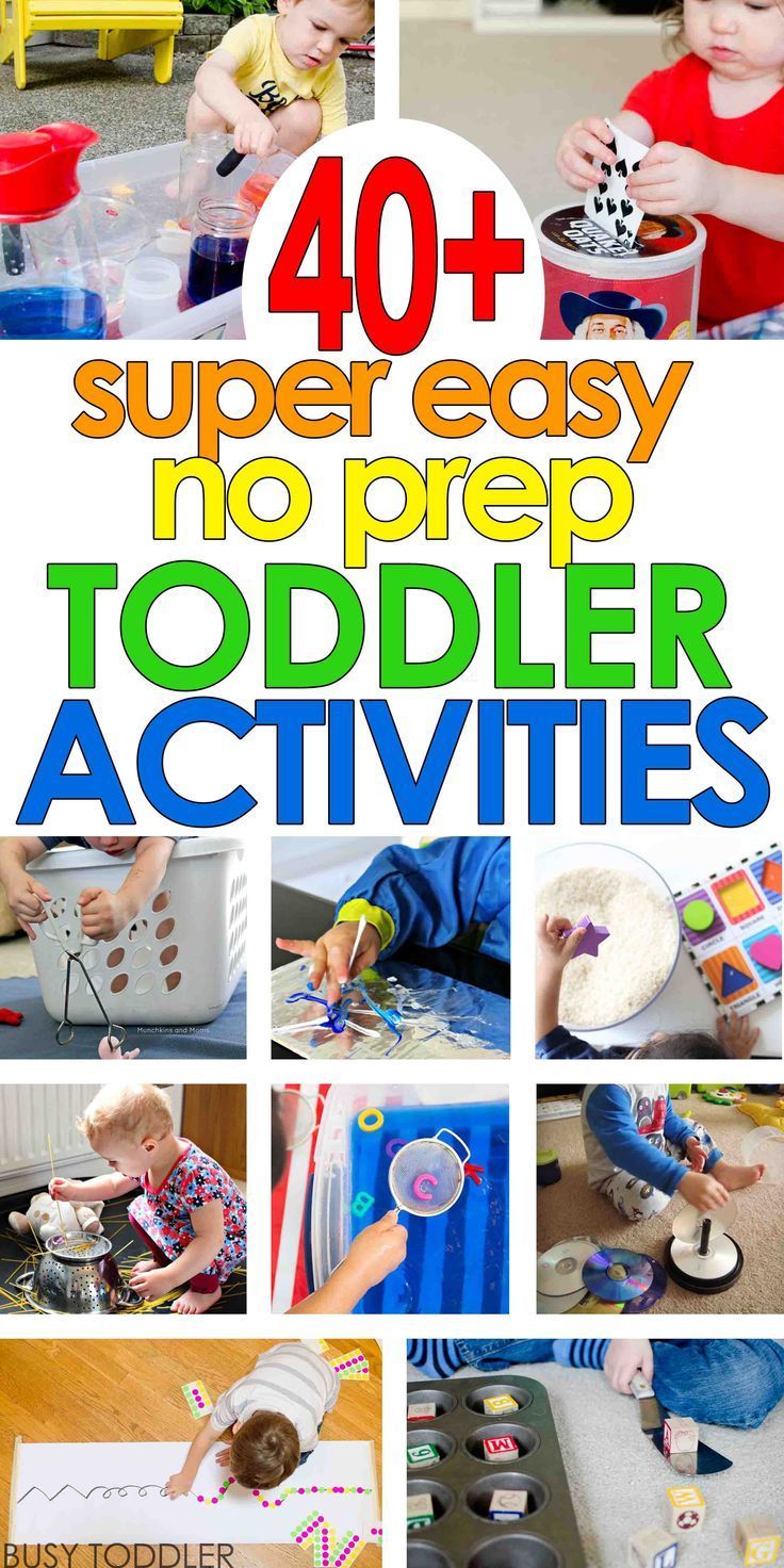 40  Super Easy Toddler Activities: Check out this awesome list of no prep toddler activities! You’ll love this list of quick and
