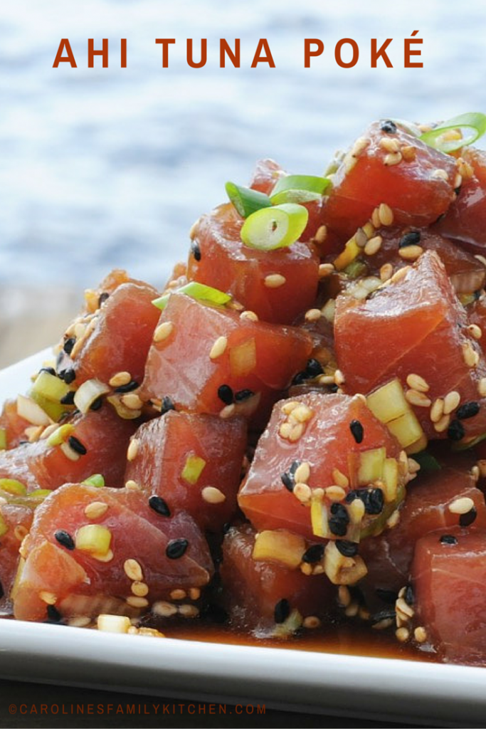 Ahi Tuna Poke Recipe….I used salmon instead of tuna because we were having tuna steaks, also….turned out wonderful!!!