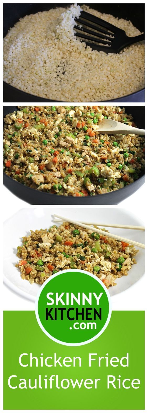 Amazing Skinny Chicken Fried Cauliflower Rice. It’s the most fantastic fried rice, without rice. It’s made with cauliflower!