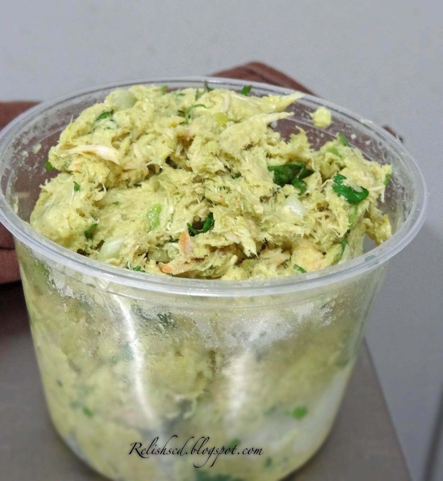 Avocado Chicken salad: shredded chicken, lime juice, chopped onion, s/p, & a little cilantro! Yummy and another way to get in