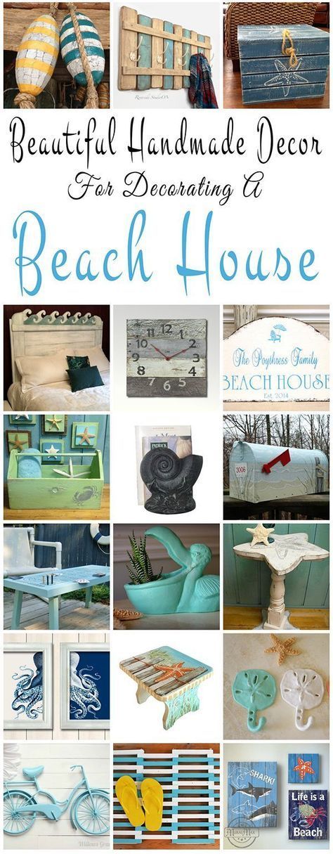 Beautiful handmade decor ideas for decorating a beach house or summer cottage. You will find decor accents that will fit into any