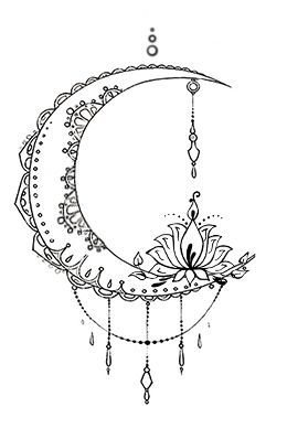 Bohemian Moon Tattoo Design Designed by The Devil is in the Details Design www.facebook.com/thedevilisinthedetailsdesign