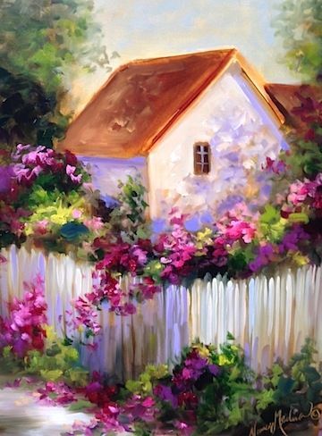 Bougainvillea Cottage Garden and My Coronado Show by Nancy Medina, painting by artist Nancy Medina