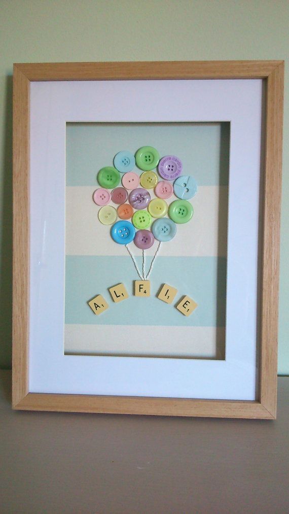 Button Balloons with the name Alfie in Scrabble by ButtonLane1, £35.00