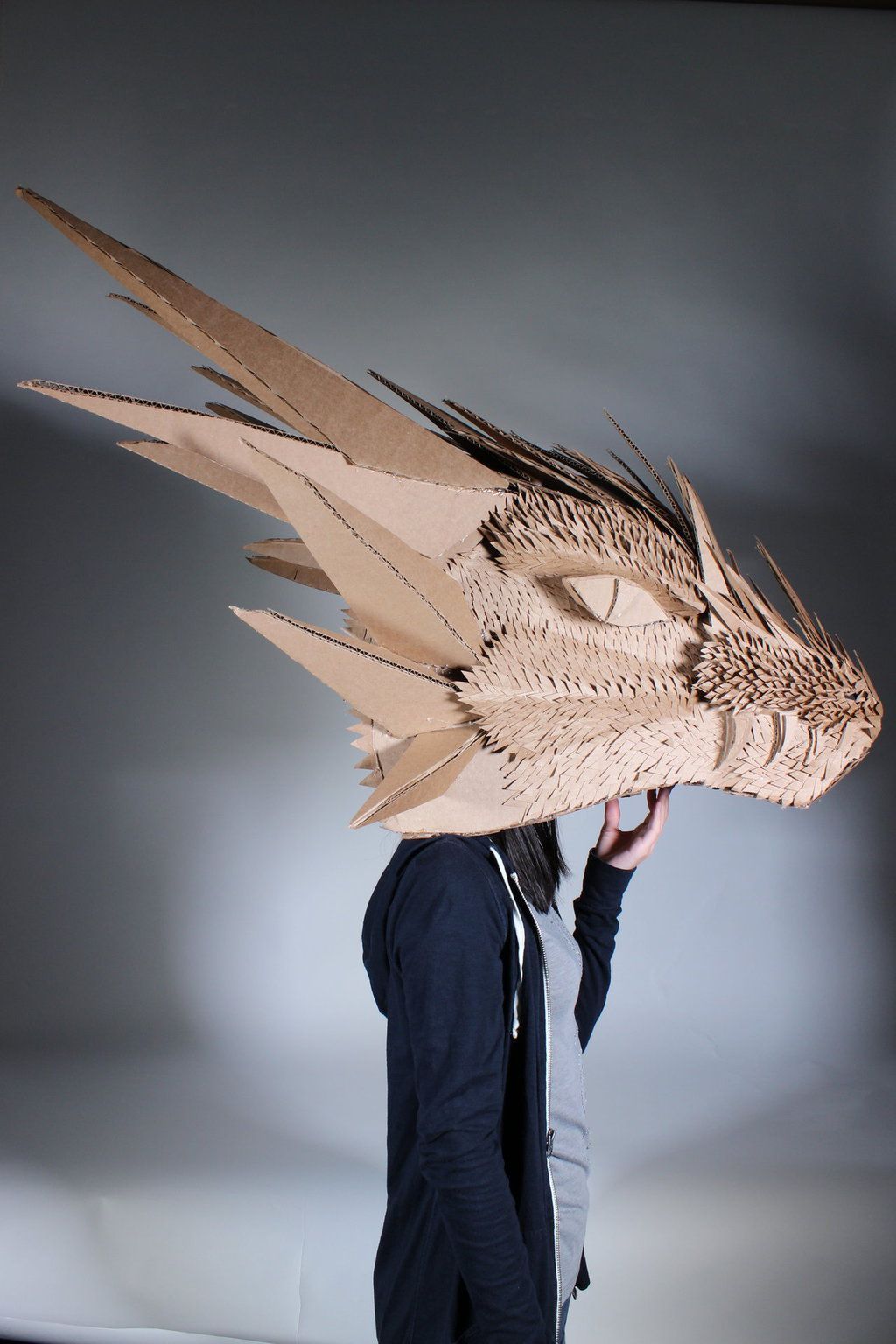 Cardboard Dragon Head by spiritualmist  http://puppet-master.com – THE VENTRILOQUIST ASSISTANT