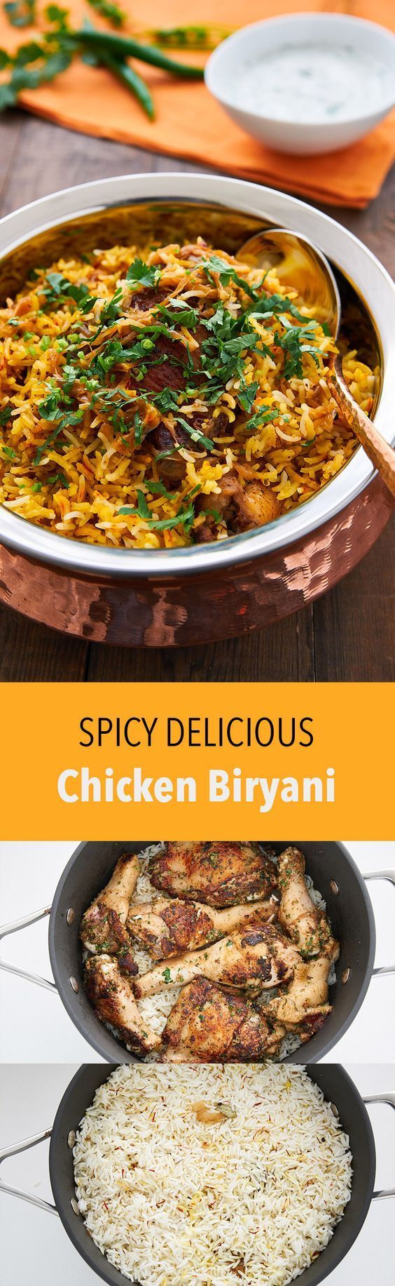 Chicken Biryani is a delicious savory rice dish that’s loaded with spicy marinated chicken, caramelized onions, and flavorful