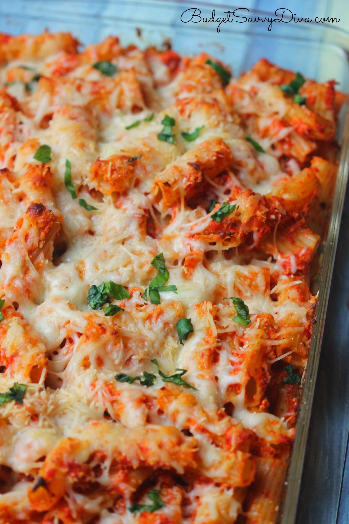 Chicken Parmesan Baked Pasta Recipe/use clean organic sauce, low fat cheese & whole grain noodles