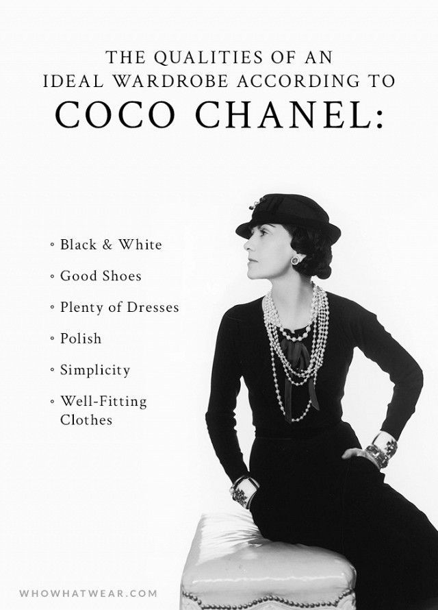 Coco Chanel’s ideal wardrobe