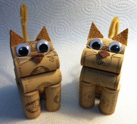 Cork Cats http://www.etsy.com/listing/107386639/cat-figurine-made-from-recycled-corks?ref=shop_home_active_11