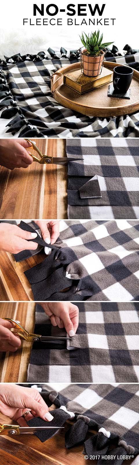 Cozy up to fall with a snug, no-sew fleece blanket!