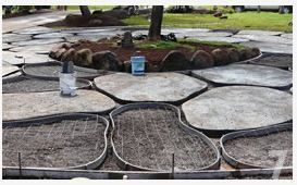 DIY concrete pavers looking like flagstone. Love this for our back/side yard where I want to do a hard scape. (scheduled via