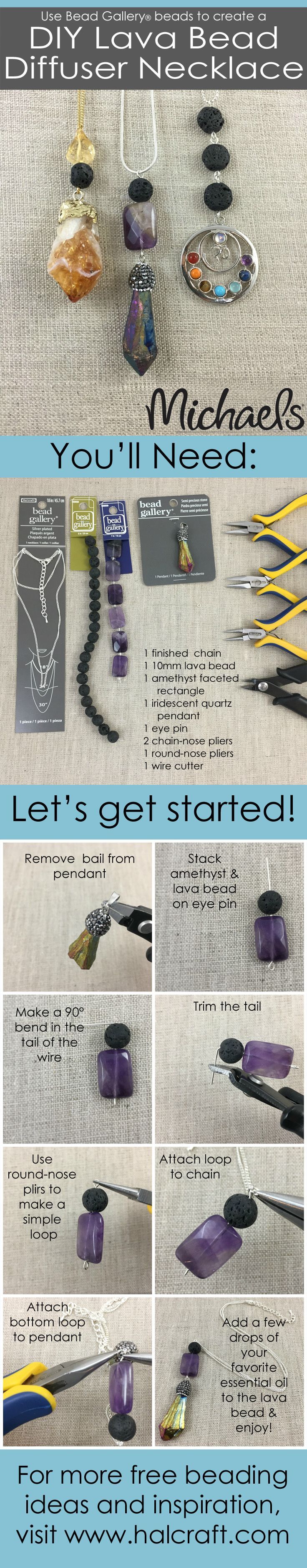 DIY Lava diffuser necklaces using Bead Gallery beads #madewithmichaels