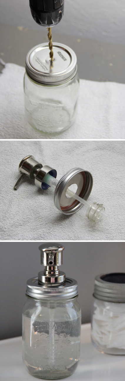 DIY Mason Jar Soap Dispenser @Sandra Pendle Pendle Pendle Ellis McClendon