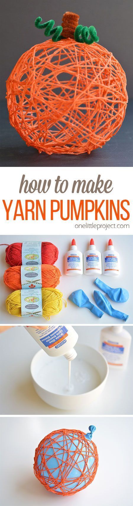 DIY Yarn pumpkins