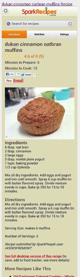 Dukan oat bran muffin