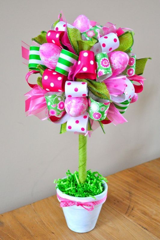 Easter Egg and Ribbon Topiary