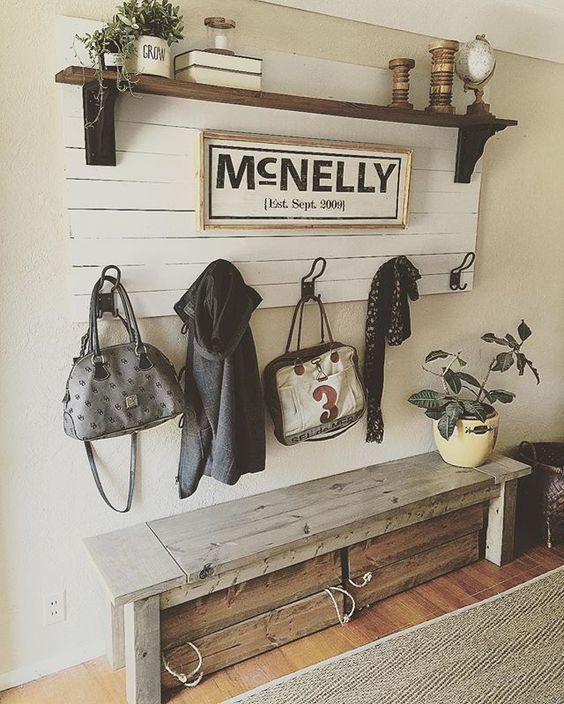 entryway home decor / farmhouse entryway / industrial entryway