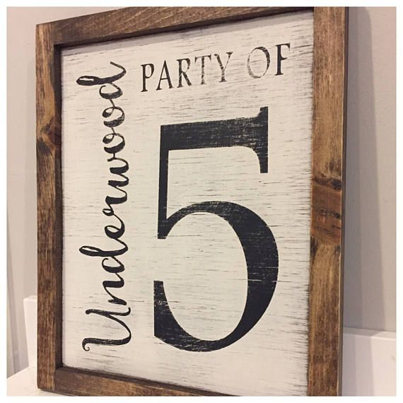 Family number sign . Party of with family name . Gallery Wall Decor . Rustic Family Number . hand painted . Farmhouse signs