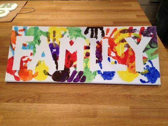 Family with hand prints