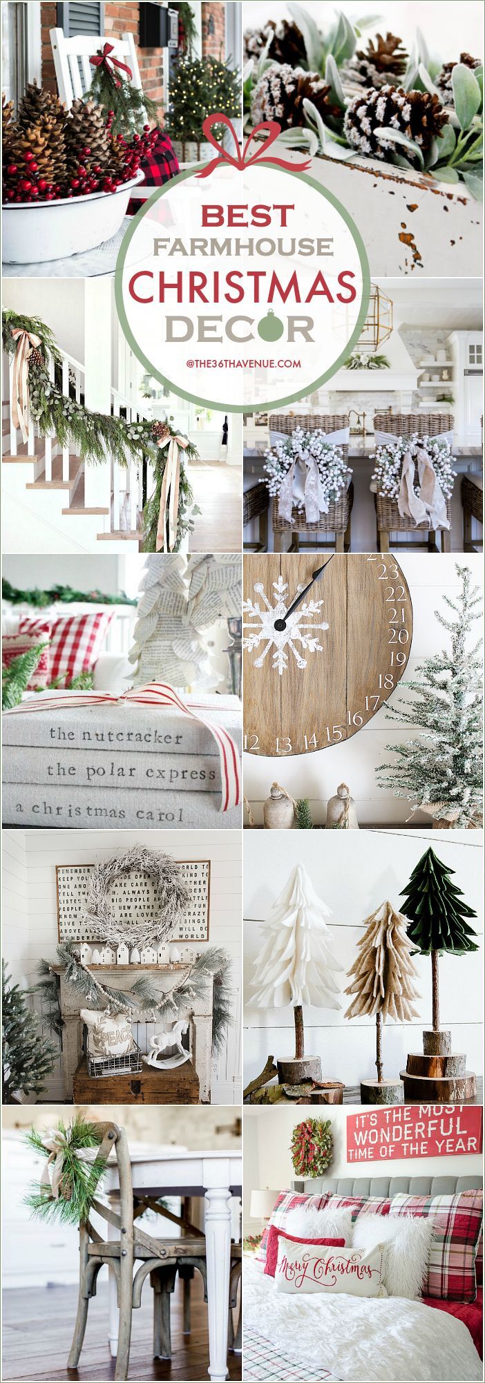 Farmhouse Christmas Decor Ideas. Beautiful Christmas decorations for your home.