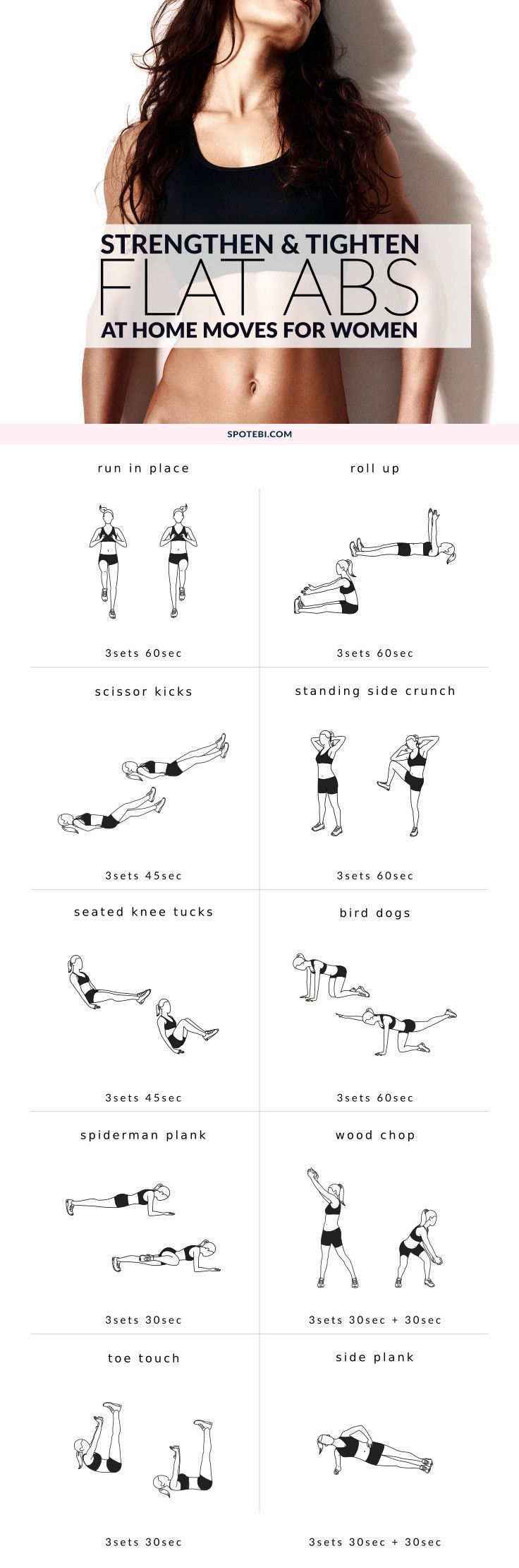 Flatten your belly, burn fat and strengthen your core with these killer tummy toning exercises. This flat abs workout routine for