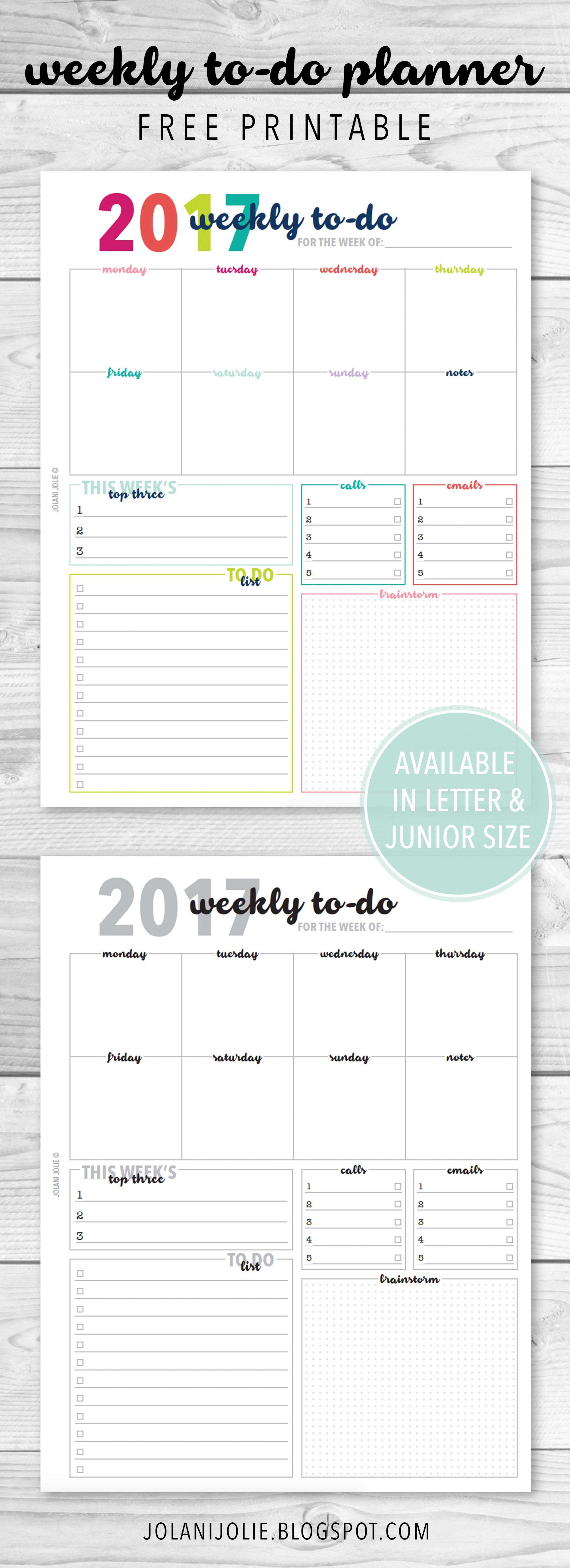 Free Printable: Weekly To Do Planner Insert