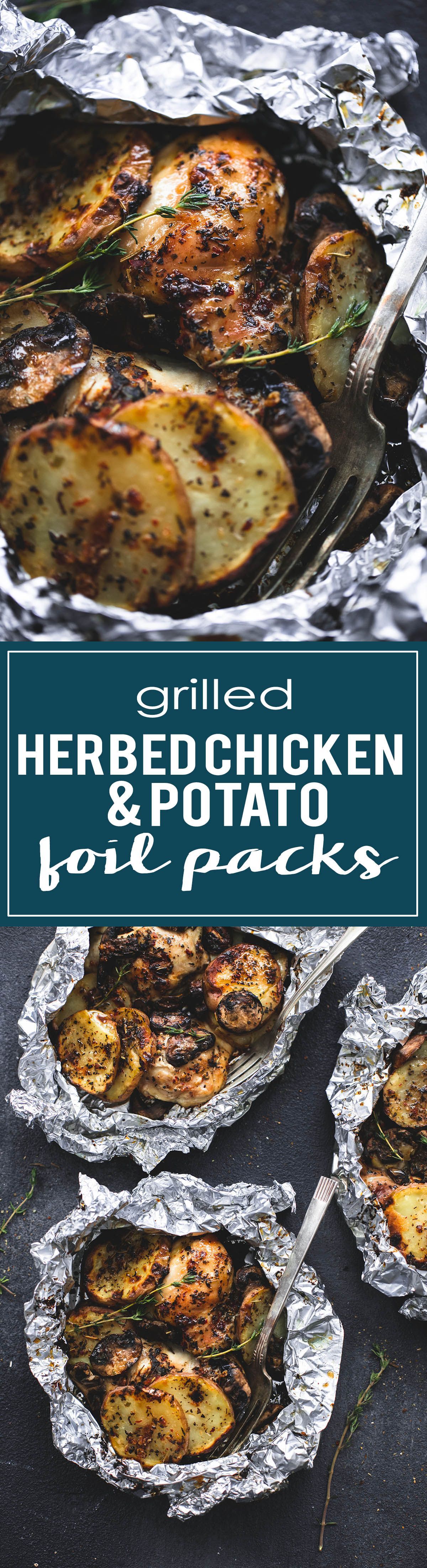 Grilled herbed chicken & potato foil packs are a fun and simple summer dinner that the whole family will love. They can even be