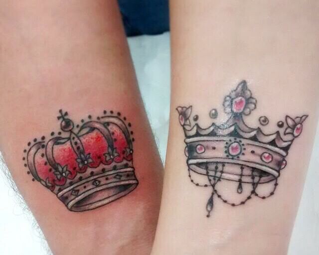 His and hers crown tattoos king and queen