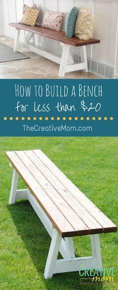 How to build a bench for less than $20. Great for outdoor around fire pit, front porch or entryway.