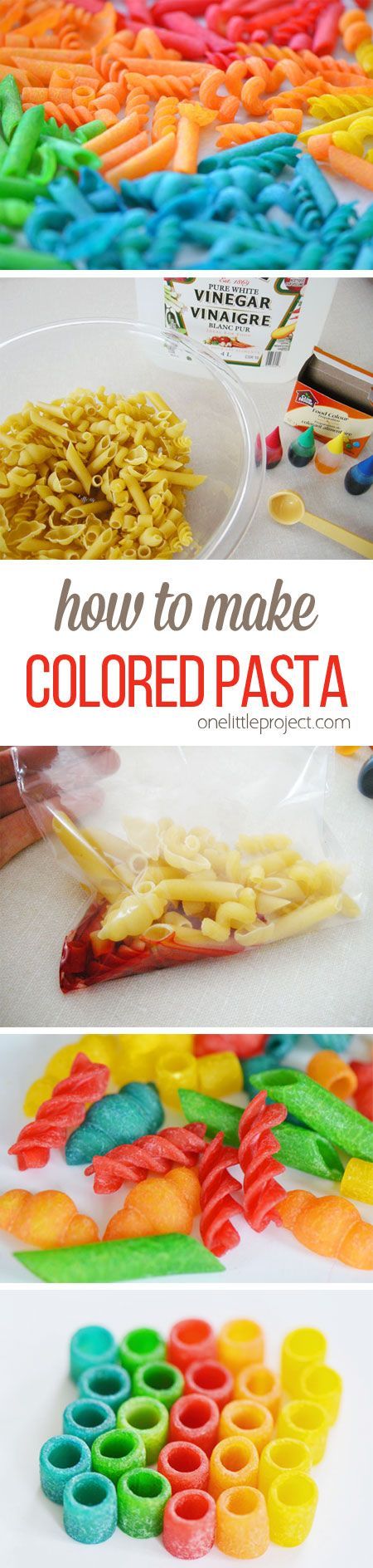 How to make colored pasta – This dyed pasta is so AWESOME for kids crafts! It’s also a great sensory activity that can be used to