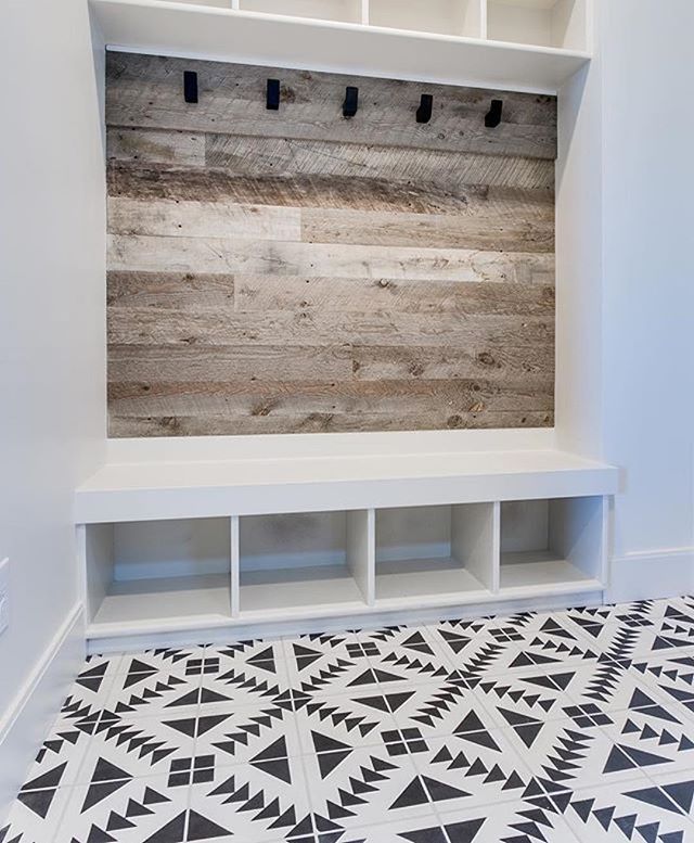 I LOVE this look for the entryway closet. Add shiplap or boards up the wall, add more hooks for purses and jackets and make the