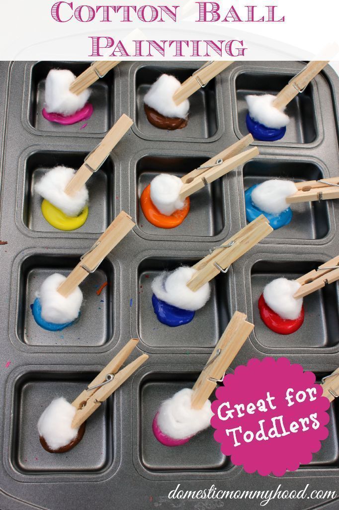 Kids Activity: Cotton Ball Painting - fun toddler activity Domestic Mommyhood