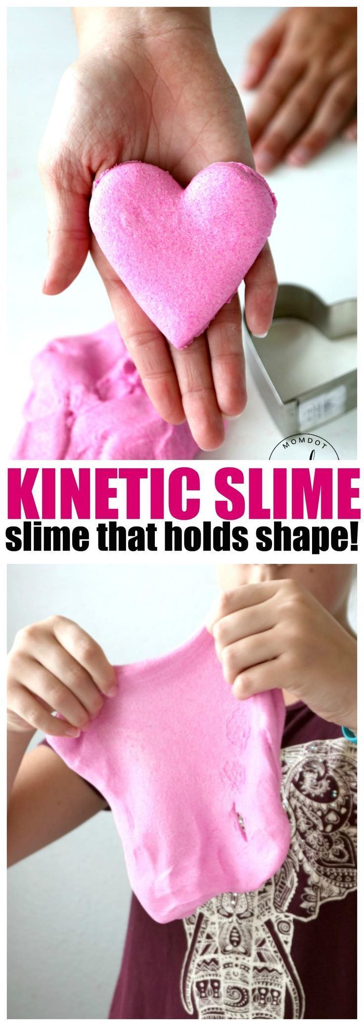 Kinetic Slime Recipe that holds shapes! An easy DIY sensory activity that will preschoolers and kindergartners will love to use