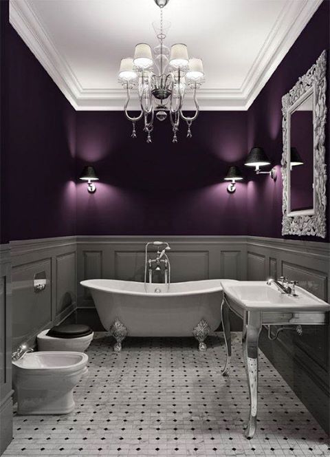 Love that deep purple for the walls.