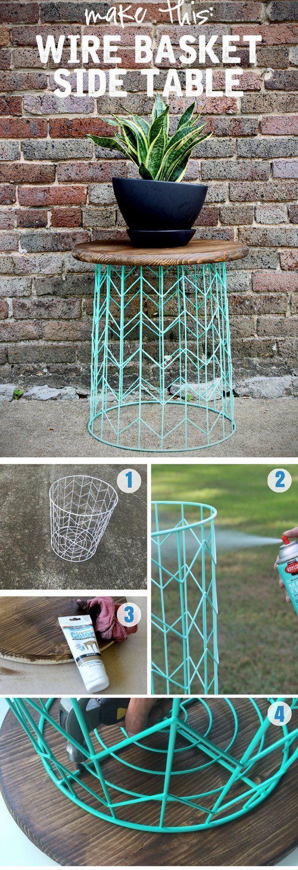 Love the idea for a simple DIY wire basket side table @istandarddesign