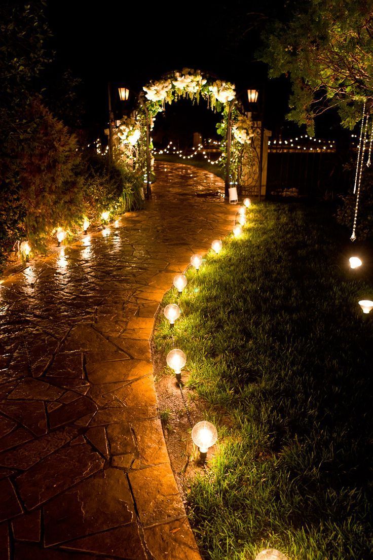 Outdoor garden lighting / Music For The Wedding? http://www.weddingmusicproject.com/#all