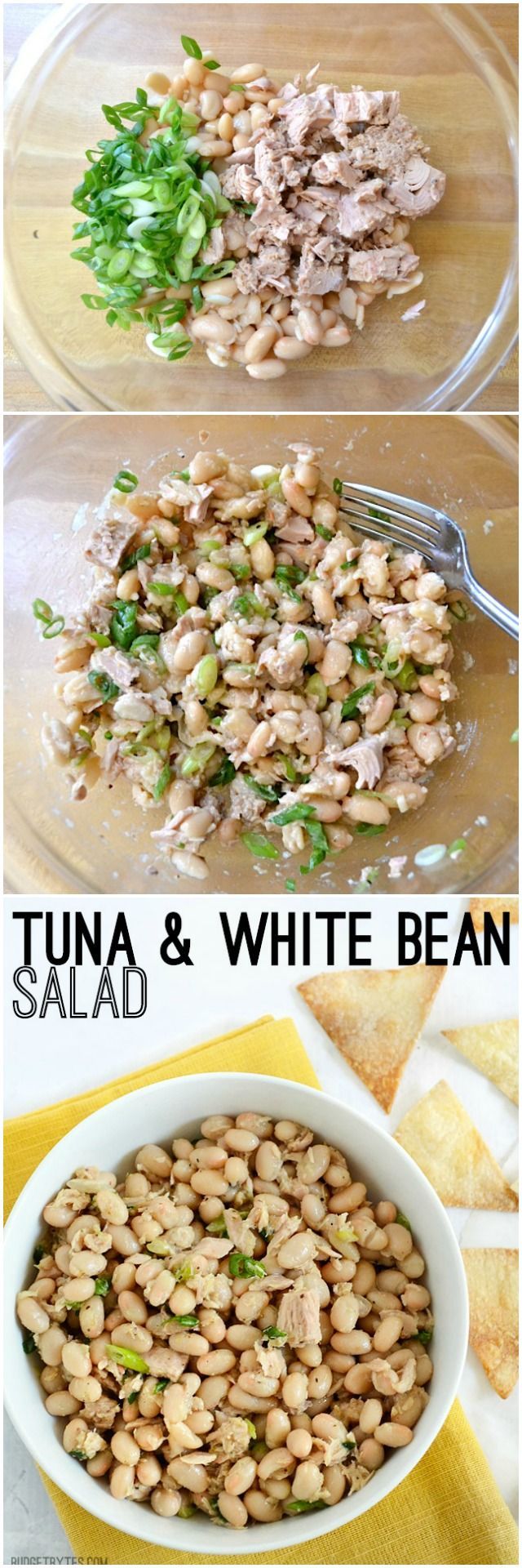 Packed with flavor and protein, and NOT mayonnaise! Tuna & White Bean Salad – BudgetBytes.com