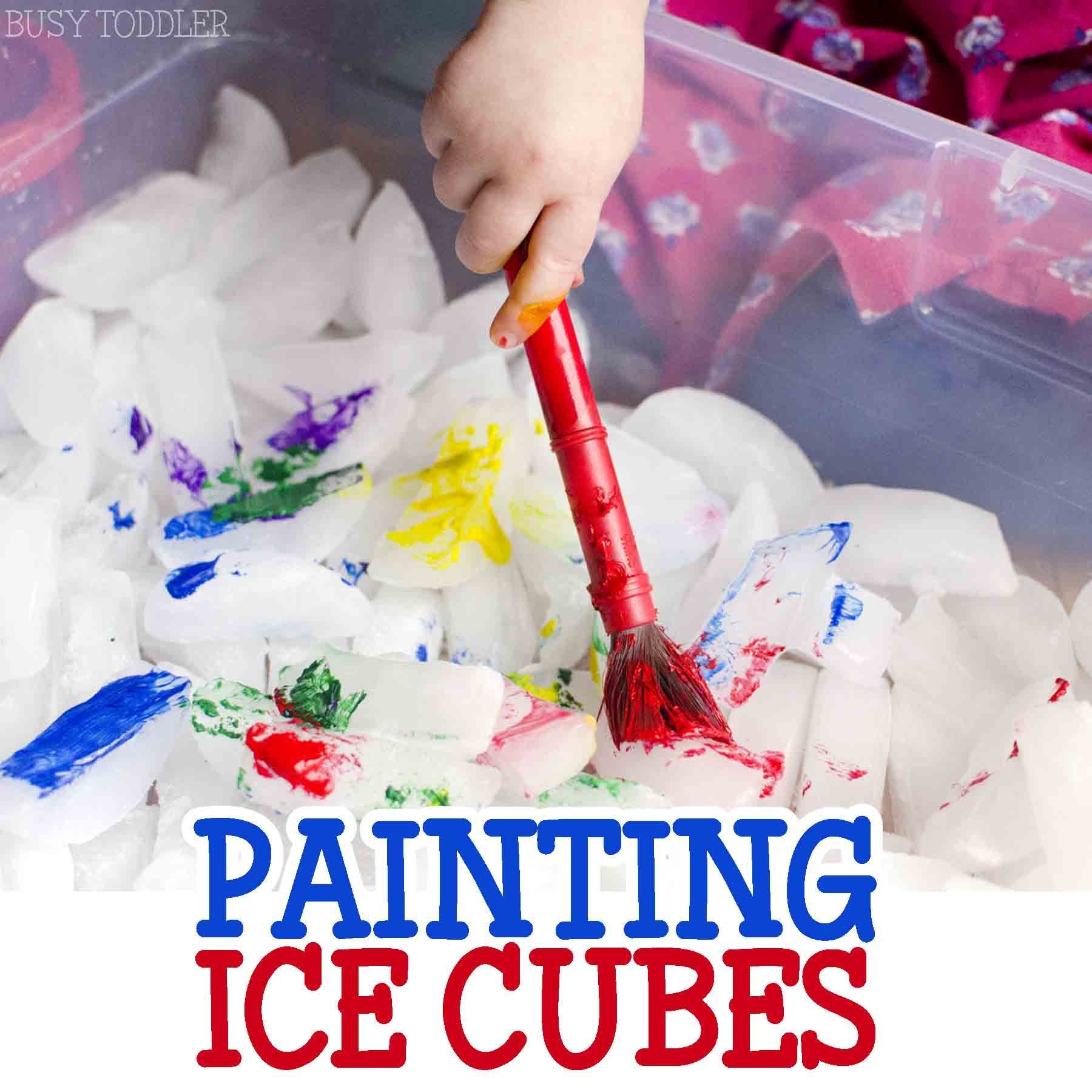 PAINTING ICE CUBES: A fun sensory activity for toddlers and preschoolers; painting and sensory activity rolled into one; an easy