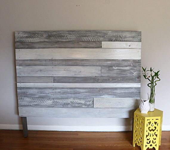 Pallet headboard white/grey pallet headboard wood by RustasticWood