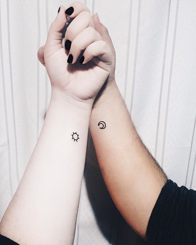 Pin for Later: 37 Tiny Tattoos For Big-Time Besties Sun and Moon