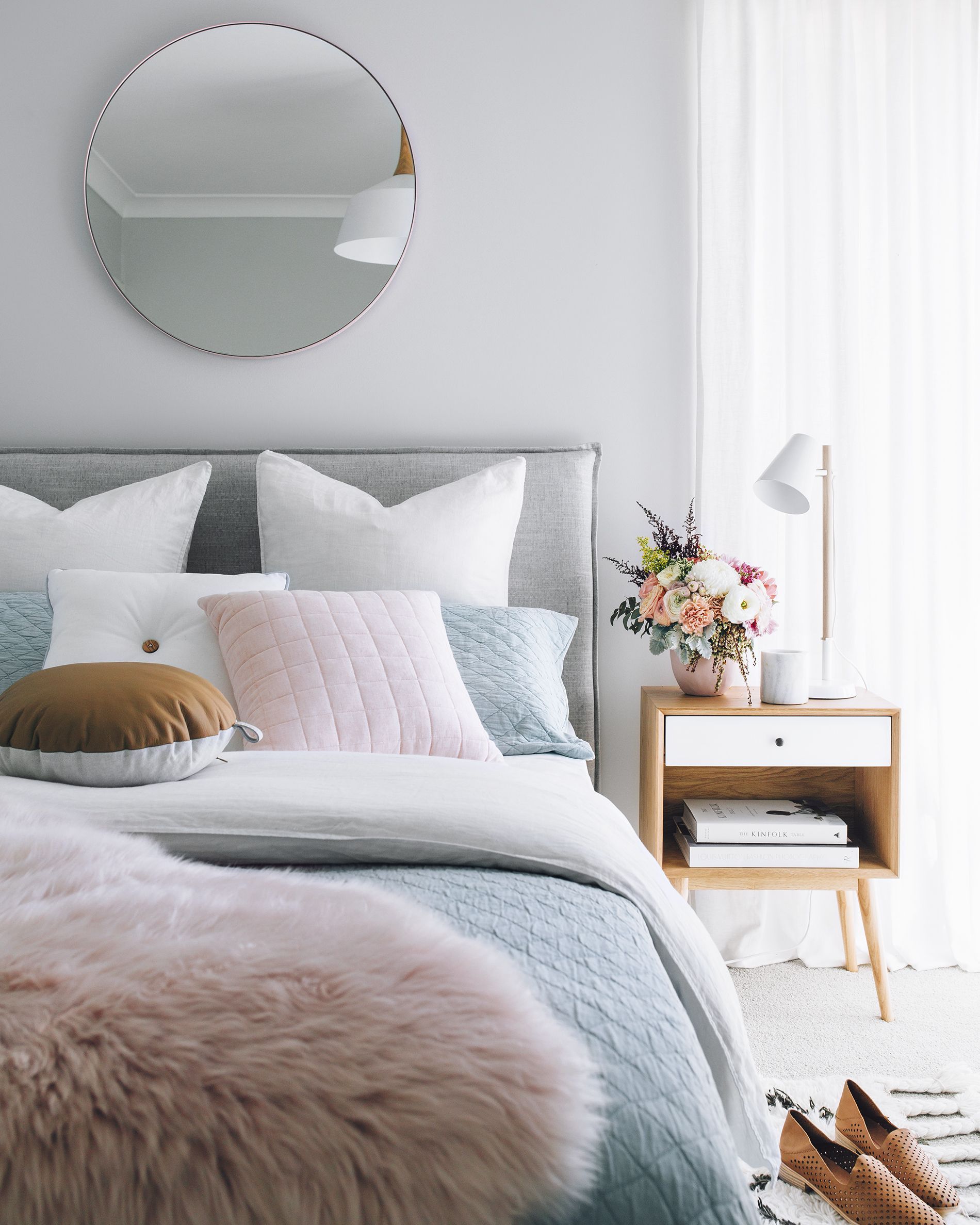 Pink accents make hygge-inspired furs summer-friendly.