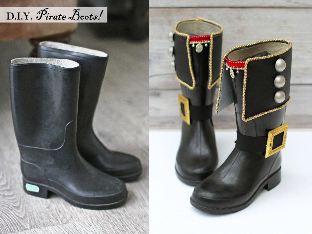 Pirate Boots Makeover Project by Kate’s Creative Space.  See what else she made for a pirate-themed birthday party, too!