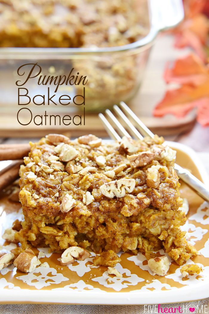 Pumpkin Baked Oatmeal with Maple and Pecans / Dairy-Free ~ warm, filling, wholesome breakfast that can be made ahead and reheated!