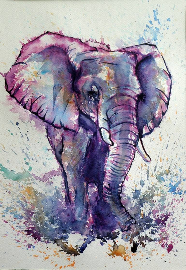Saatchi Art Artist Kovacs Anna Brigitta; Painting, “Elephant SOLD” #art