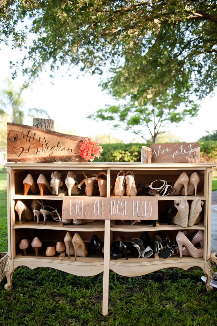 Shoe Valet from our Ariella Dresser // Vintage Rentals: WISH Vintage Rentals // A Whimsical & Romantic Garden Wedding //