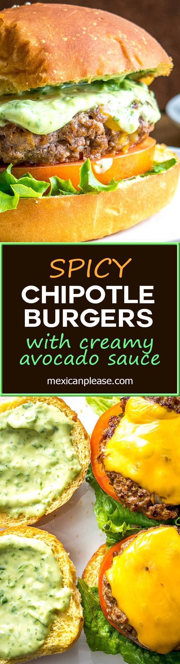 Spicing up your cheeseburgers with chipotles might convert you over for life.  And when drenched in a creamy avocado sauce you