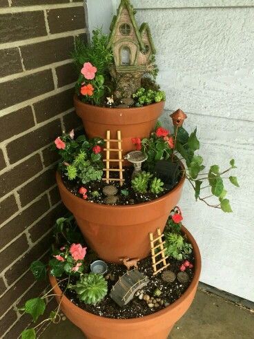 Stack pots for more gardening space