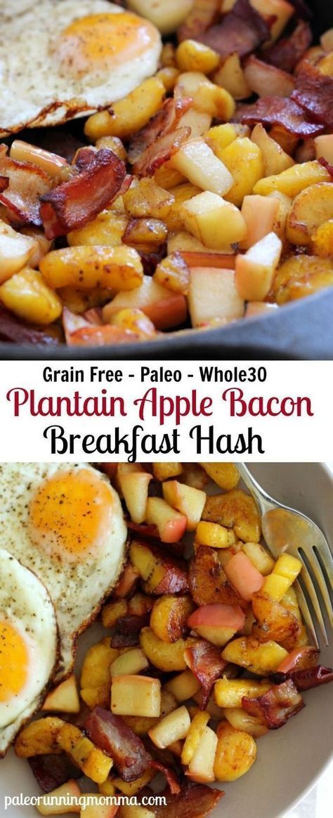 Sweet Plantain Apple Bacon Breakfast Hash – Paleo and Whole30 friendly!